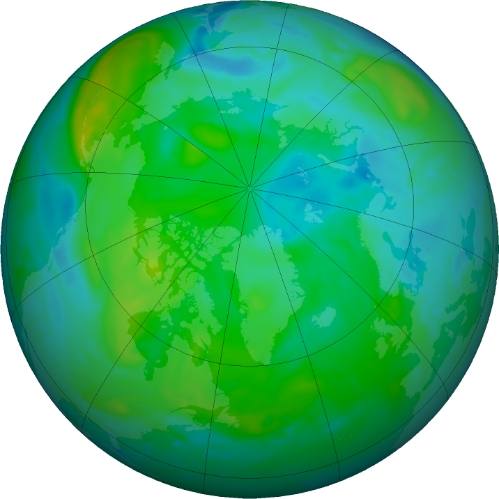 Arctic ozone map for 15 August 2023